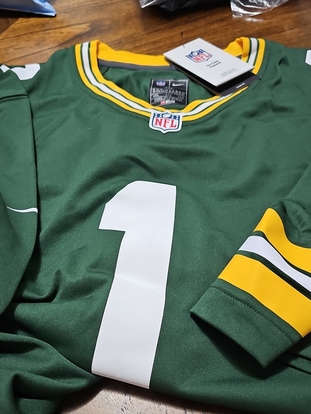 Nike Green & Yellow NFL Jersey with White Number 1 Parsons 3X